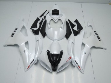 2008-2016 Pearl White and Red Sticker Yamaha YZF R6 Motorcycle Fairings Kits