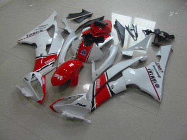 2008-2016 White Red OEM Style Yamaha YZF R6 Bike Fairings