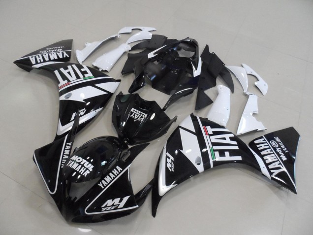 2009-2011 Black White Fiat Yamaha YZF R1 Bike Fairings 2009-2011 Black White Fiat Yamaha YZF R1 Bike Fairings