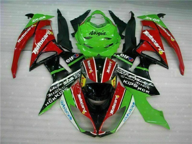 2009-2012 Black Red Green Motorcard Kawasaki ZX6R Motor Fairings 2009-2012 Black Red Green Motorcard Kawasaki ZX6R Motor Fairings