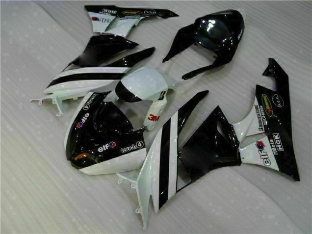 2009-2012 Black White 3M Touch4 Kawasaki ZX6R Motorcycle Fairing Kits
