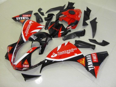 2012-2014 Red Black Santander Yamaha YZF R1 Motorbike Fairing Kits