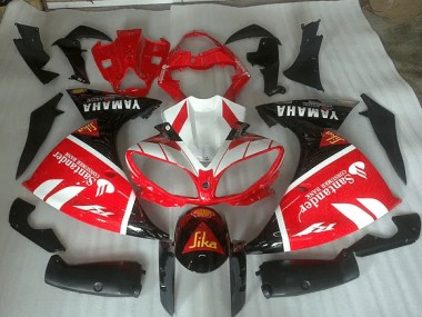 2012-2014 Red White and Black Graphic Yamaha YZF R1 Motorbike Fairing