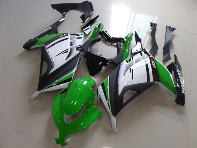 2013-2016 Green Black and White Kawasaki ZX300R Motorcycle Fairing 2013-2016 Green Black and White Kawasaki ZX300R Motorcycle Fairing