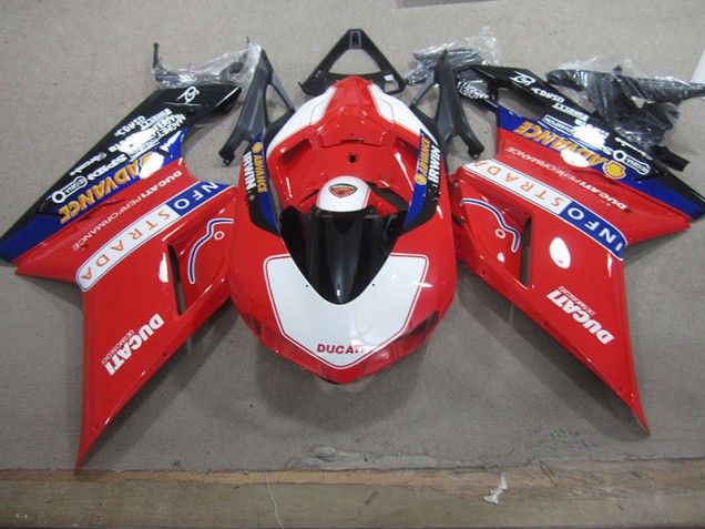 2007-2014 Red White Info Strada Ducati 1098 Motorcyle Fairings 2007-2014 Red White Info Strada Ducati 1098 Motorcyle Fairings