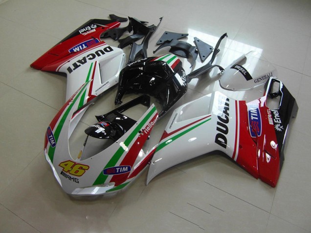 2007-2014 White Red 46 Ducati 1098 Motorbike Fairing 2007-2014 White Red 46 Ducati 1098 Motorbike Fairing