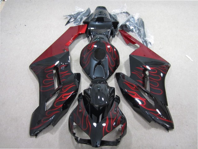 2004-2005 Black Red Flame Honda CBR1000RR Bike Fairings 2004-2005 Black Red Flame Honda CBR1000RR Bike Fairings
