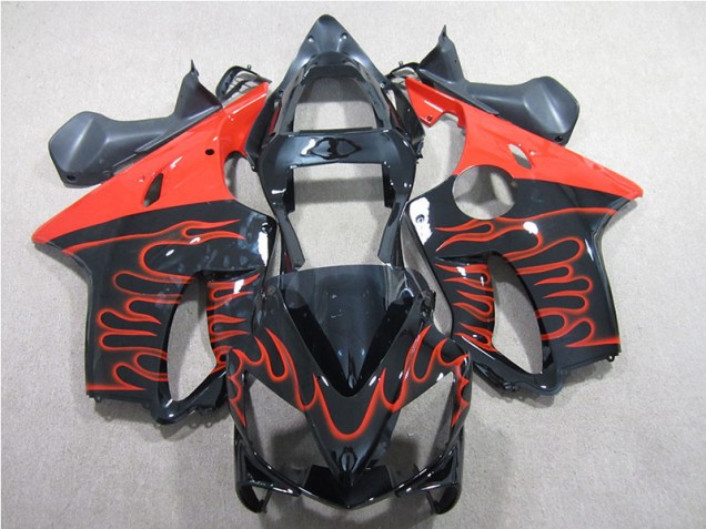 2001-2003 Black Red Flame Honda CBR600 F4i Motorcyle Fairings 2001-2003 Black Red Flame Honda CBR600 F4i Motorcyle Fairings