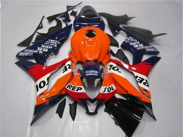 2007-2008 Orange Blue Black Repsol Honda CBR600RR Motorcycle Fairings 2007-2008 Orange Blue Black Repsol Honda CBR600RR Motorcycle Fairings