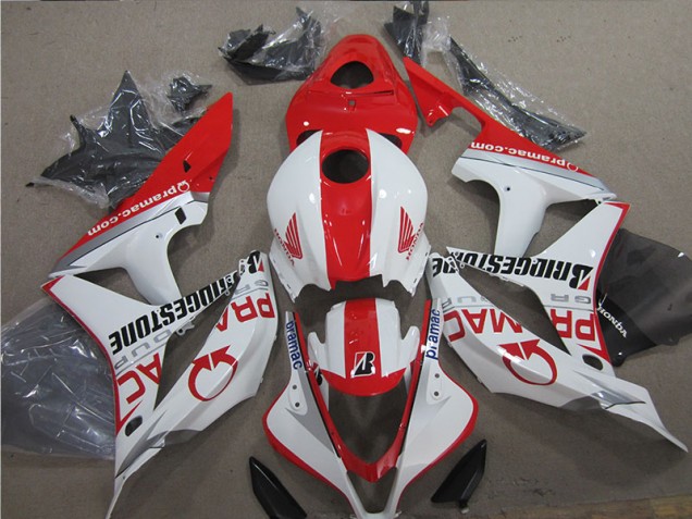 2007-2008 Red White Honda CBR600RR Motor Fairings 2007-2008 Red White Honda CBR600RR Motor Fairings