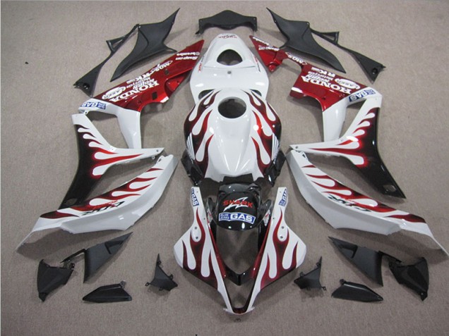 2007-2008 White Red Flame SHARK Honda CBR600RR Replacement Motorcycle Fairings 2007-2008 White Red Flame SHARK Honda CBR600RR Replacement Motorcycle Fairings
