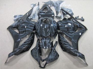 2009-2012 Black Silver Flame Honda CBR600RR Motorcycle Fairings