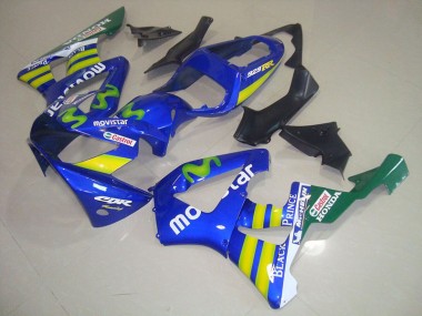 2000-2001 Blue Movistar Castrol Honda CBR900RR 929 Motorcycle Fairings Kit