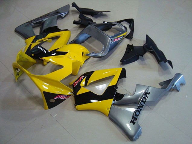 2000-2001 Yellow Silver Honda CBR900RR 929 Motorcycle Fairing 2000-2001 Yellow Silver Honda CBR900RR 929 Motorcycle Fairing