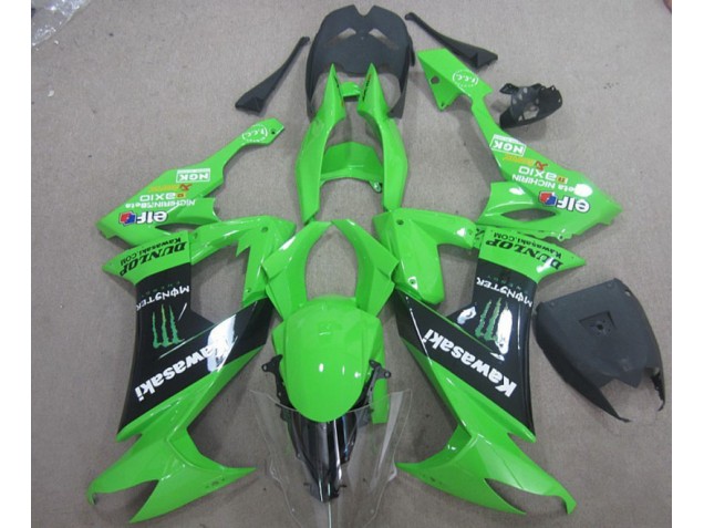 2008-2010 Green Black Monster Kawasaki ZX10R Motor Bike Fairings 2008-2010 Green Black Monster Kawasaki ZX10R Motor Bike Fairings