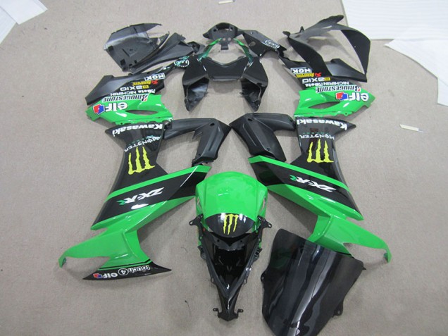 2008-2010 Black Green Monster Kawasaki ZX10R Bike Fairing Kit 2008-2010 Black Green Monster Kawasaki ZX10R Bike Fairing Kit