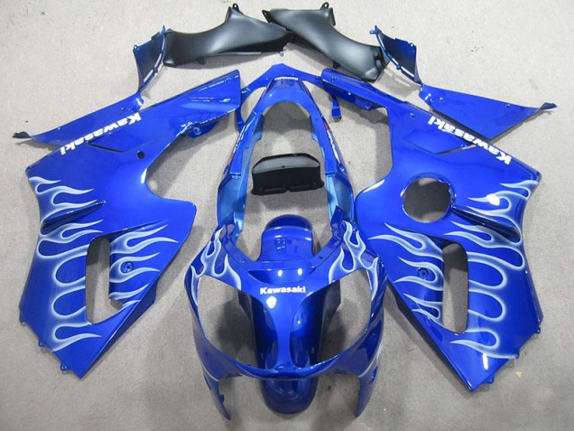 2002-2006 Blue White Flame Kawasaki ZX12R Motorbike Fairing Kits 2002-2006 Blue White Flame Kawasaki ZX12R Motorbike Fairing Kits