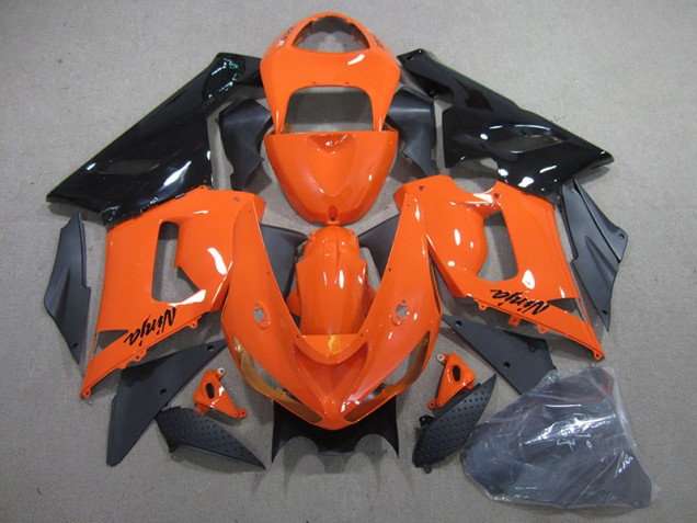 2005-2006 Orange Black Ninja Kawasaki ZX6R Motorbike Fairing Kits 2005-2006 Orange Black Ninja Kawasaki ZX6R Motorbike Fairing Kits