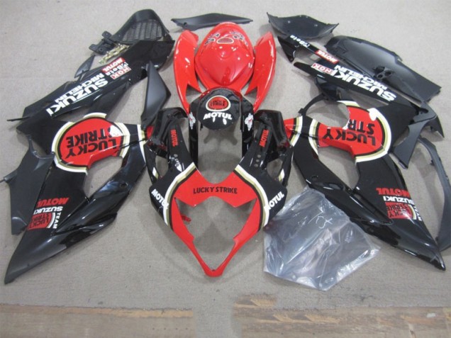 2005-2006 Black Lucky Strike Red Motul Suzuki GSXR1000 Motorbike Fairing 2005-2006 Black Lucky Strike Red Motul Suzuki GSXR1000 Motorbike Fairing