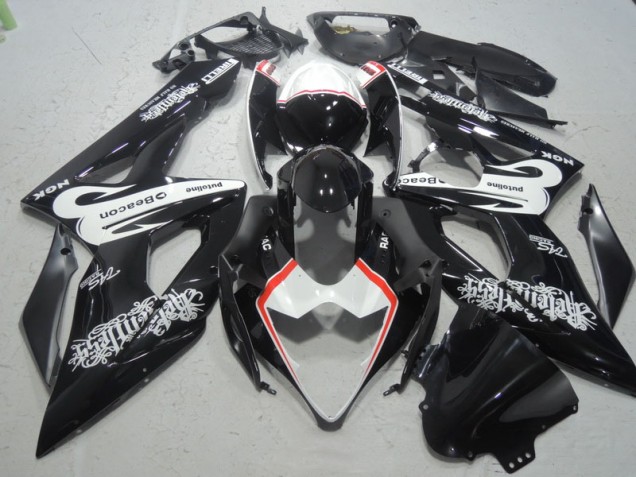2005-2006 Black White Beacon Suzuki GSXR1000 Bike Fairing Kit 2005-2006 Black White Beacon Suzuki GSXR1000 Bike Fairing Kit