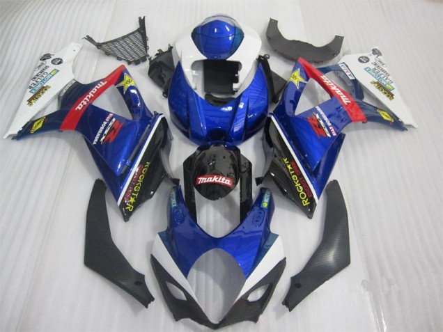 2007-2008 Blue Black Rockstar Suzuki GSXR1000 Bike Fairings 2007-2008 Blue Black Rockstar Suzuki GSXR1000 Bike Fairings