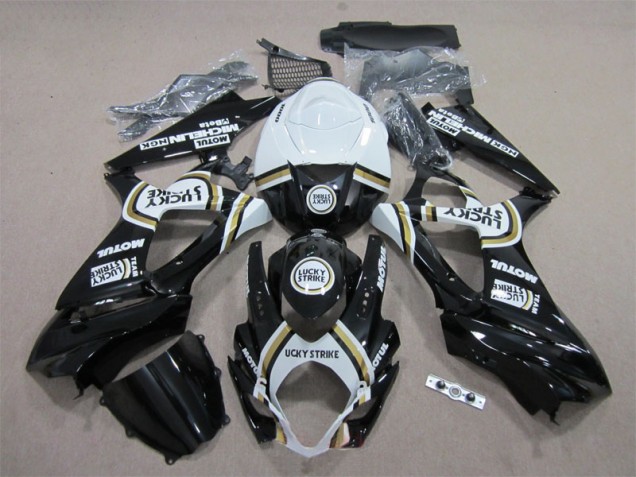 2007-2008 Black Lucky Strike White Motul Suzuki GSXR1000 Bike Fairing Kit 2007-2008 Black Lucky Strike White Motul Suzuki GSXR1000 Bike Fairing Kit