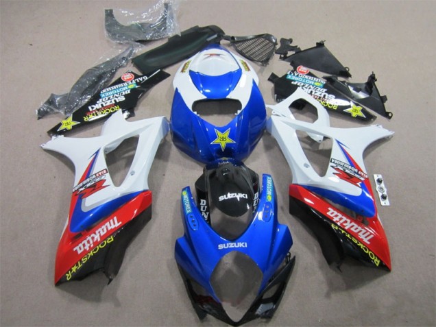 2007-2008 Blue White Rockstar Suzuki GSXR1000 Motorcycle Bodywork 2007-2008 Blue White Rockstar Suzuki GSXR1000 Motorcycle Bodywork