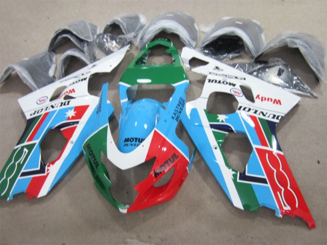 2001-2003 Blue Green White Motul Suzuki GSXR600 Motorcycle Bodywork 2001-2003 Blue Green White Motul Suzuki GSXR600 Motorcycle Bodywork