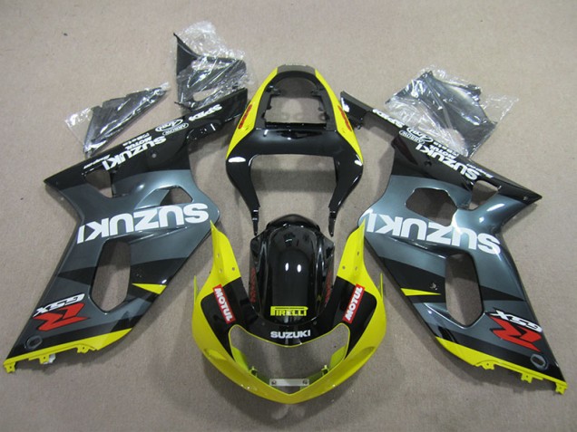 2001-2003 Black Yellow Motul Suzuki GSXR600 Motor Fairings 2001-2003 Black Yellow Motul Suzuki GSXR600 Motor Fairings