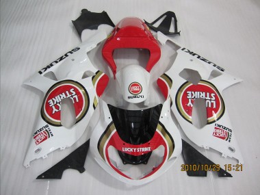 Aftermarket 2001-2003 Red White Lucky Strike Suzuki GSXR600 Bike Fairing