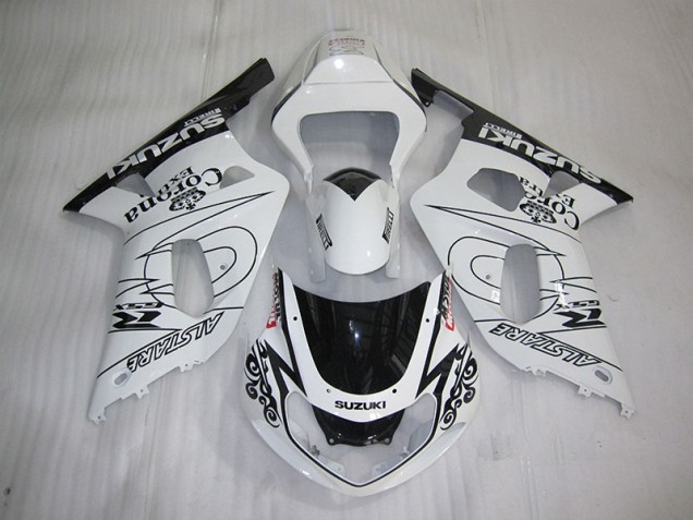 2001-2003 White Black Corona Extra Suzuki GSXR600 Bike Fairings 2001-2003 White Black Corona Extra Suzuki GSXR600 Bike Fairings