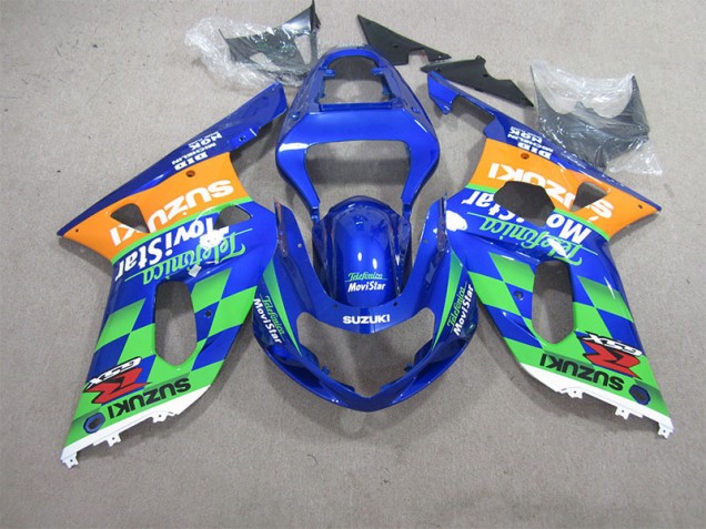 2001-2003 Blue Green Telefumia Movistar Suzuki GSXR600 Motorcycle Bodywork 2001-2003 Blue Green Telefumia Movistar Suzuki GSXR600 Motorcycle Bodywork