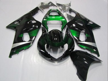 Aftermarket 2001-2003 Black Green Suzuki GSXR600 Bike Fairings