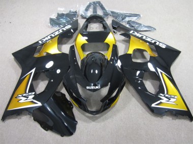 2004-2005 Black Yellow Suzuki GSXR600 Motorcycle Replacement Fairings