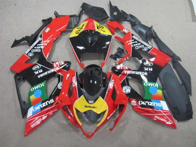 2006-2007 Black Red Yellow Jomo Suzuki GSXR600 Bike Fairings 2006-2007 Black Red Yellow Jomo Suzuki GSXR600 Bike Fairings