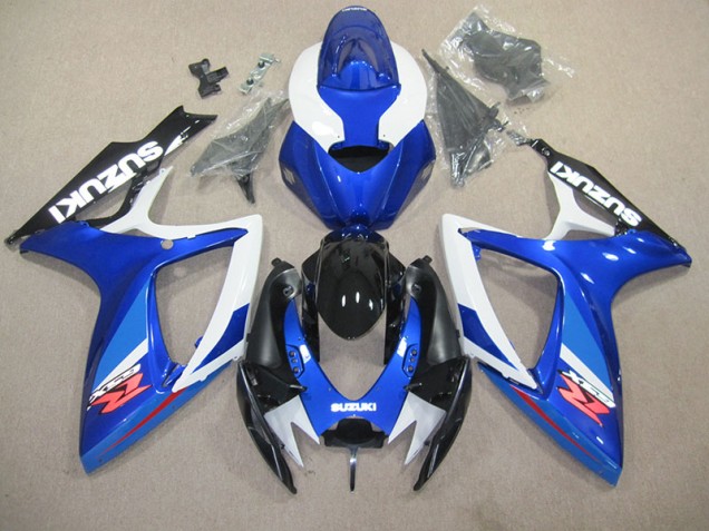 2006-2007 Blue White Suzuki GSXR600 Replacement Fairings 2006-2007 Blue White Suzuki GSXR600 Replacement Fairings