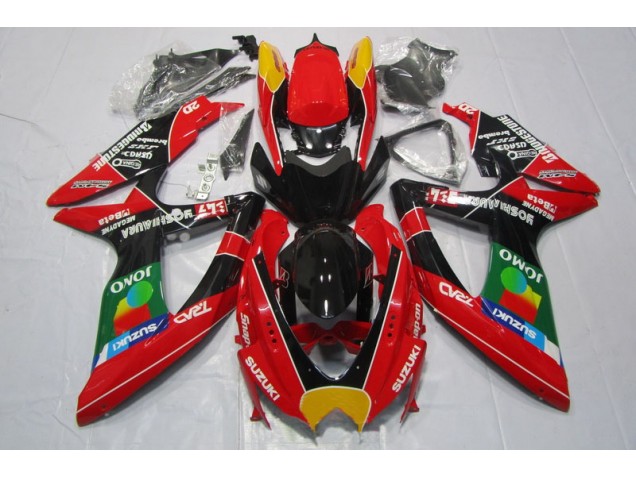2008-2010 Red Black Jomo Suzuki GSXR600 Motorbike Fairing Kits 2008-2010 Red Black Jomo Suzuki GSXR600 Motorbike Fairing Kits