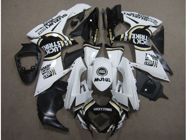2011-2021 White Lucky Strike Black Motul Suzuki GSXR600 Motorcycle Bodywork 2011-2021 White Lucky Strike Black Motul Suzuki GSXR600 Motorcycle Bodywork