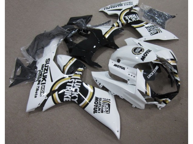 2011-2021 White Lucky Strike Black Motul Suzuki GSXR600 Motor Fairings 2011-2021 White Lucky Strike Black Motul Suzuki GSXR600 Motor Fairings
