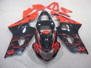 2004-2005 Red Black Suzuki GSXR750 Motorcycle Fairings