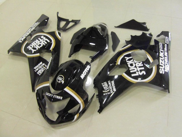 2004-2005 Black White Lucky Strike Motul Suzuki GSXR750 Motorcycle Fairing 2004-2005 Black White Lucky Strike Motul Suzuki GSXR750 Motorcycle Fairing