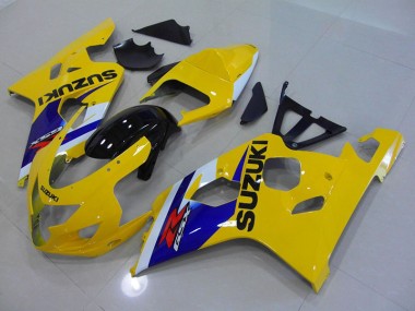 2004-2005 Yellow Blue Suzuki GSXR750 Motorcycle Fairings Kits