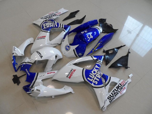 2006-2007 Blue White Lucky Strike Motul 34 Suzuki GSXR750 Motorcycle Fairing Kit 2006-2007 Blue White Lucky Strike Motul 34 Suzuki GSXR750 Motorcycle Fairing Kit
