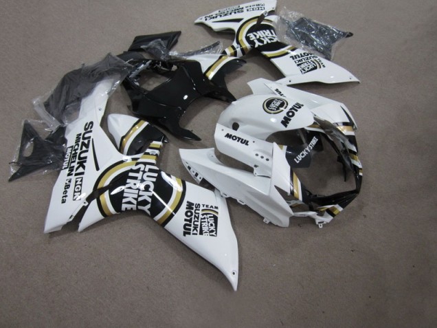 2011-2021 White Lucky Strike Black Motul Suzuki GSXR750 Bike Fairings 2011-2021 White Lucky Strike Black Motul Suzuki GSXR750 Bike Fairings