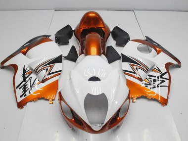 1996-2007 White Orange Suzuki GSXR1300 Hayabusa Motorcycle Bodywork