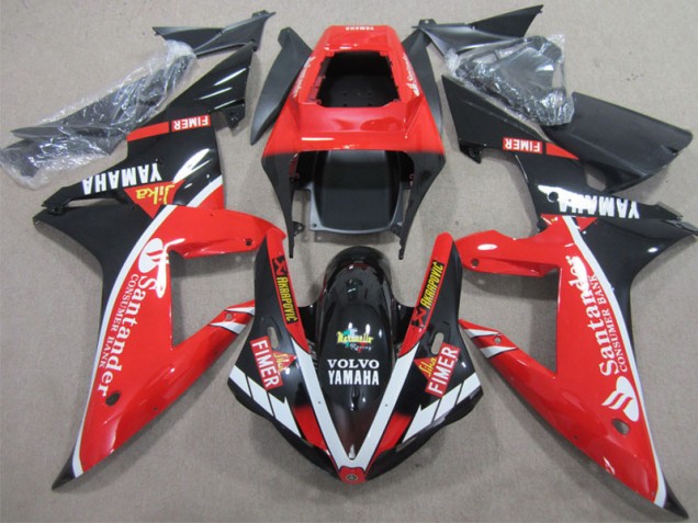 2002-2003 Red Black Santander Yamaha YZF R1 Motorcycle Fairings Kits 2002-2003 Red Black Santander Yamaha YZF R1 Motorcycle Fairings Kits
