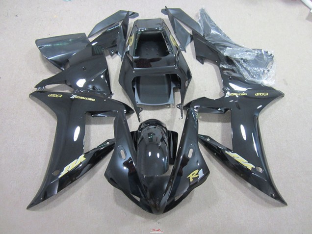 2002-2003 Black Gold Decal Yamaha YZF R1 Motorcyle Fairings 2002-2003 Black Gold Decal Yamaha YZF R1 Motorcyle Fairings