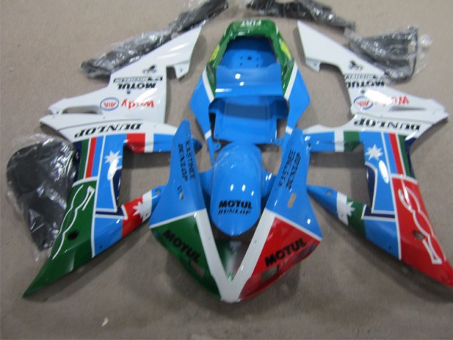 2002-2003 Blue Black Motul Yamaha YZF R1 Motorcycle Fairings Kit 2002-2003 Blue Black Motul Yamaha YZF R1 Motorcycle Fairings Kit