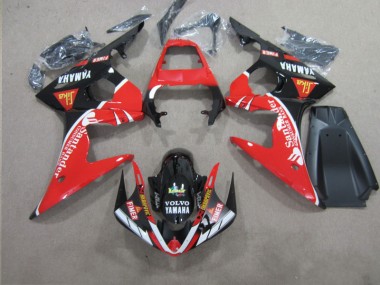 2003-2005 Red Black Santander Yamaha YZF R6 Motorcycle Replacement Fairings