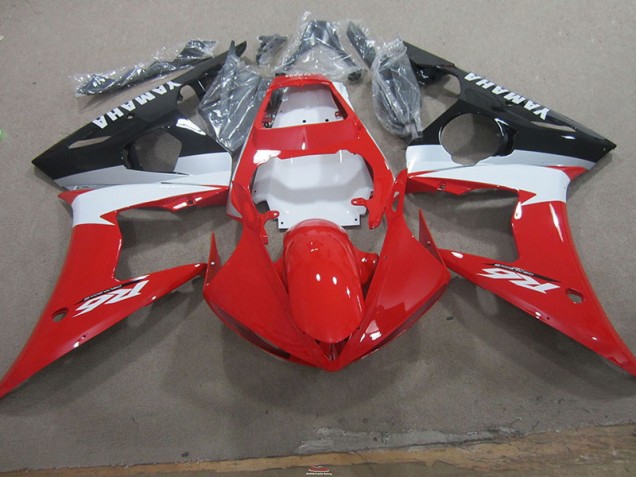 2003-2005 Red White Yamaha YZF R6 Motorcycle Fairings 2003-2005 Red White Yamaha YZF R6 Motorcycle Fairings